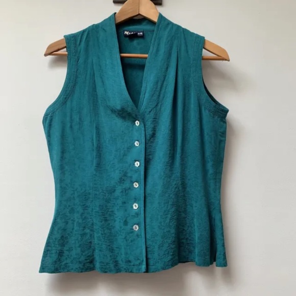 Tops - Vintage y2k monsoon silk blouse size uk 12 sleeveless